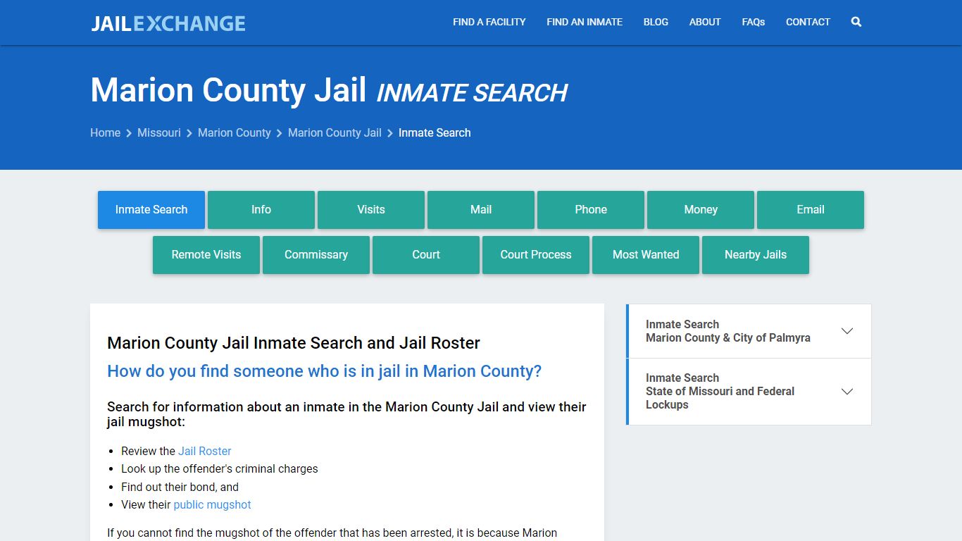 Inmate Search: Roster & Mugshots - Marion County Jail, MO